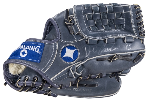 1993 Doc Gooden Game Used & Signed Spalding Blue Model Glove (PSA/DNA & Beckett)